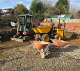 dumber truck in the back garden of a oldbury home