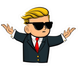 a man in a suit and sunglasses with a red tie WALLSTREETBETS