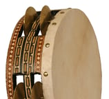 Middle eastern Riq hand drum with cymbals