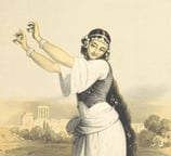 Gawazii dancer illustration with finger cymbals