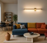 applique muro legno alluminio nero parete modern led