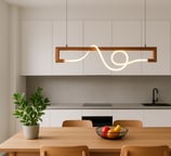 lampadario sospensione pendente artigianale in legno massello luce di qualità led