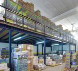 mezzanie floor with shelving