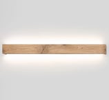 a wooden shelf with a wooden shelf and a light fixture