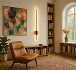 applique muro legno alluminio nero parete modern