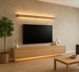 applique muro biemissione led legno soggiorno
