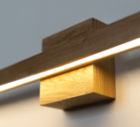applique luce led illuminazione muro legno