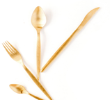 Gold knife, fork, spoon