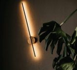 applique muro legno alluminio nero parete modern
