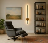 applique muro legno alluminio nero parete modern