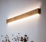 applique muro biemissione led legno soggiorno