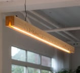 lampadario sospensione pendente artigianale in legno massello luce di qualità led