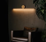 applique muro legno alluminio nero parete modern