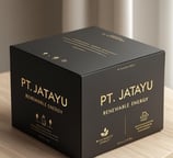 Black box packaging of premium coconut charcoal briquettes – PT Jatayu Renewable Energy