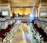 a decorated hall for a special event