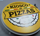 luminoso redondo kiosco de pizzas