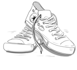 Sneakers gezeichnet