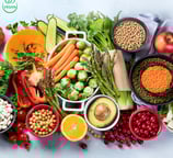 a variety of vegan food including fruits and vegetables in bowls
