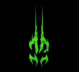 a green dragon head with flames on it logo for dj creechur