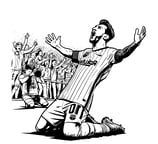 kleurplaat Messi viert overwinning