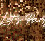 Let's Party neon sign to hire