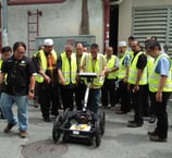 this is an image of a group of trainee going through on-site training for GPR