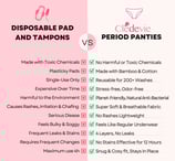 Period panties organic versus disposable sanitary pad and tampons