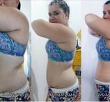 Foto mostrando antes e depois de emagrecimento com treino de força e alimentação balanceada.