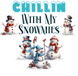 a group of snowmen with a black background