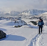 Snowshoeing in Norway winter