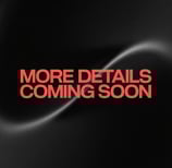 a black and white photo of a black and red text that says more details coming