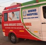 An image showing an ambulance of Sharma ambulance service in Karnal