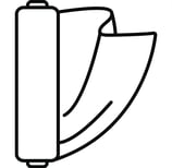 a black and white picture of a bookcase