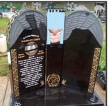 Double plated headstone in Mangere Auckland NZ 