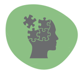 A representation of creativity- a human head in puzzle pieces