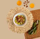 Set de table africain beige en raphia