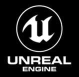 a unreal engine logo on a black background