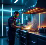 SergeComService appliance repair technician fixes commercial oven in Charlotte