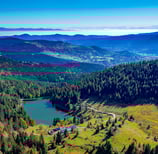 Vosges mountain lake from above