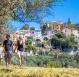 Walking and hiking on French Riviera above Nice near traditional villages