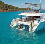Boat swimming creek French Riviera