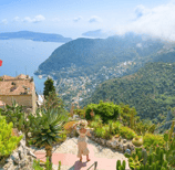 View from Eze village on the sea and cap d'Antibes