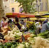 Provence traditional food market in village
