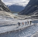 Hike on glacier on Nigardsbreen