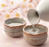 Japanese sake in cups
