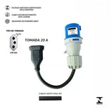 Adaptador Tomada 20a Para 16a Ind Carregador Carro Elétrico