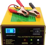 Etrogo Pulse Intelligent Charger 5 Stage 1A-15A Auto Stop Charging Function with Bar LED Screen for 