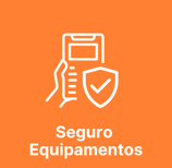 Desenho de uma mão segurando um celular e um escudo representando Seguro de Equipamentos