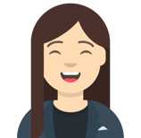 a woman with a smile on her face