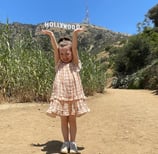 Hollywood Sign girl Los Angeles Bus Tour